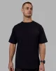 Unisex Love The Run FLXCotton Tee Oversize - Black-Fuchsia Pink sold by LSKD