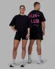 Unisex Love The Run FLXCotton Tee Oversize - Black-Fuchsia Pink sold by LSKD