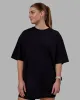 Unisex Love The Run FLXCotton Tee Oversize - Black-Fuchsia Pink sold by LSKD