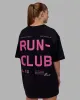 Unisex Love The Run FLXCotton Tee Oversize - Black-Fuchsia Pink sold by LSKD