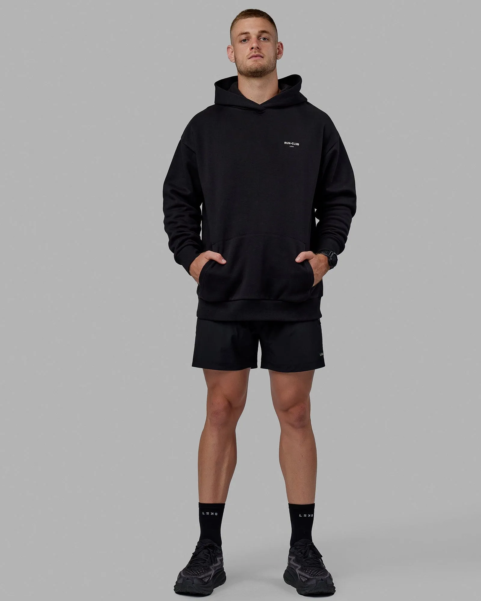 RUN-CLUB Hoodie Oversize - Black sold by LSKD product image thumbnail 5