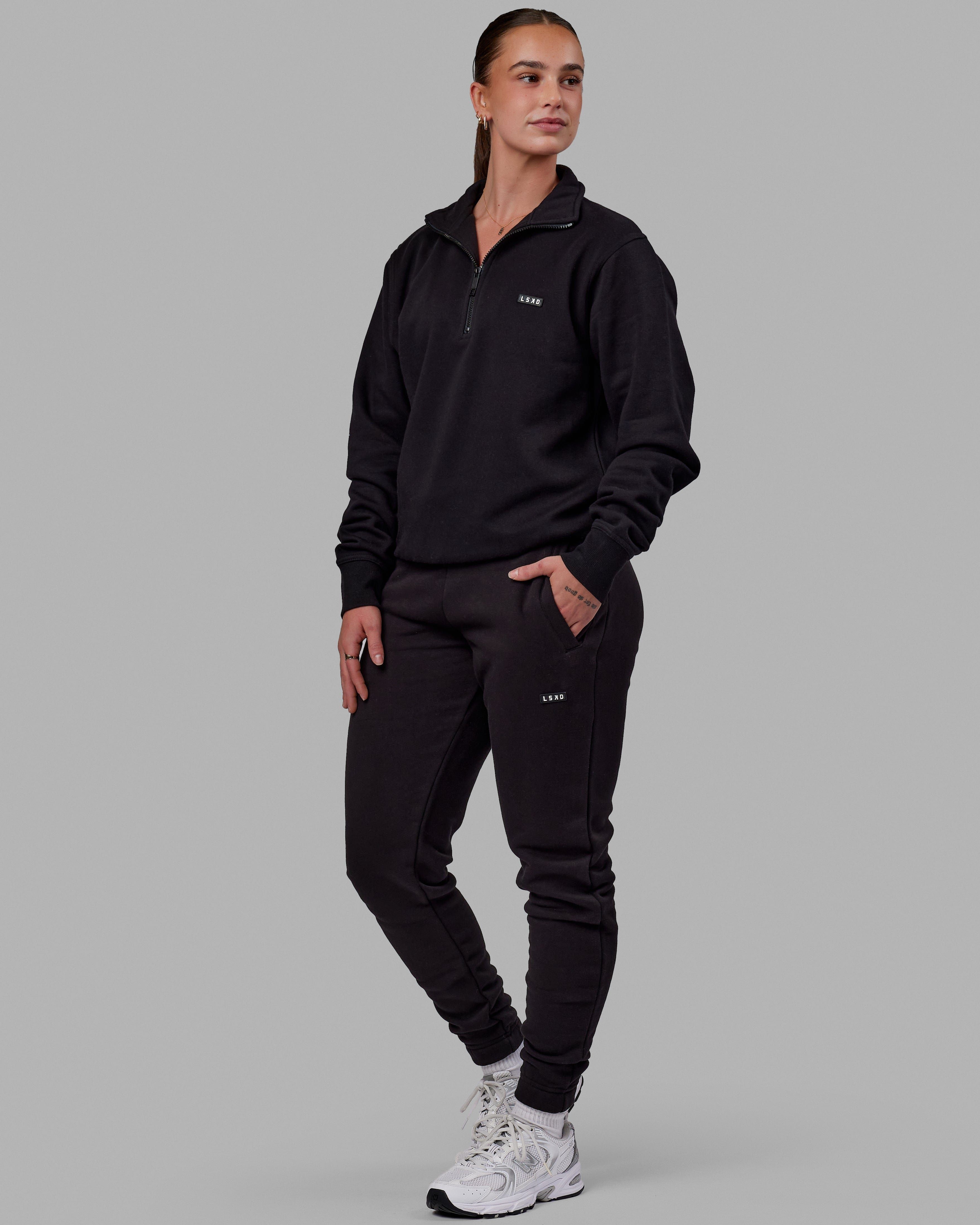 Unisex Fundamental Track Pants - Black sold by LSKD product image thumbnail 3