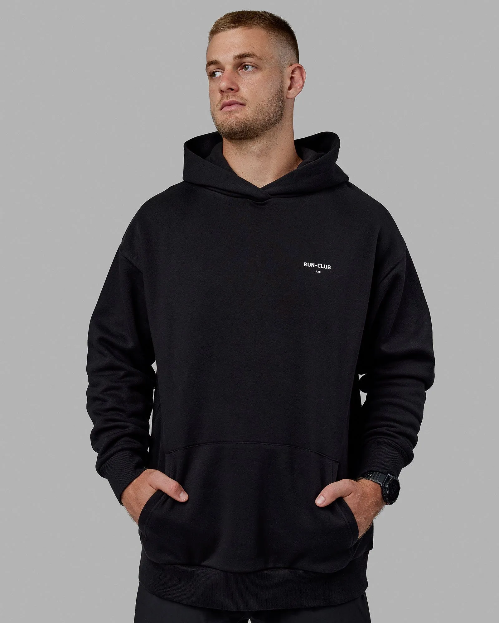 RUN-CLUB Hoodie Oversize - Black sold by LSKD product image thumbnail 2