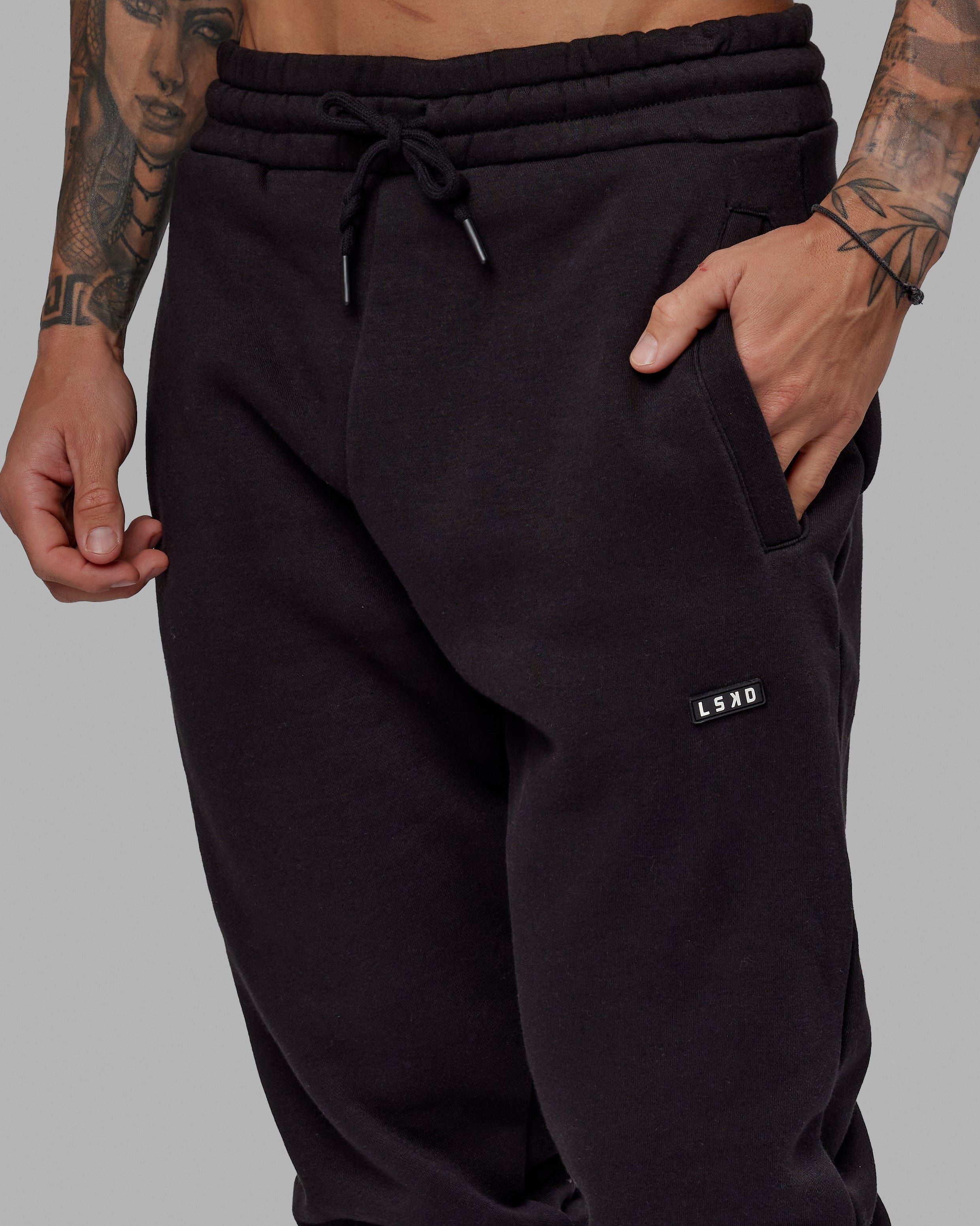 Unisex Fundamental Track Pants - Black sold by LSKD product image thumbnail 5