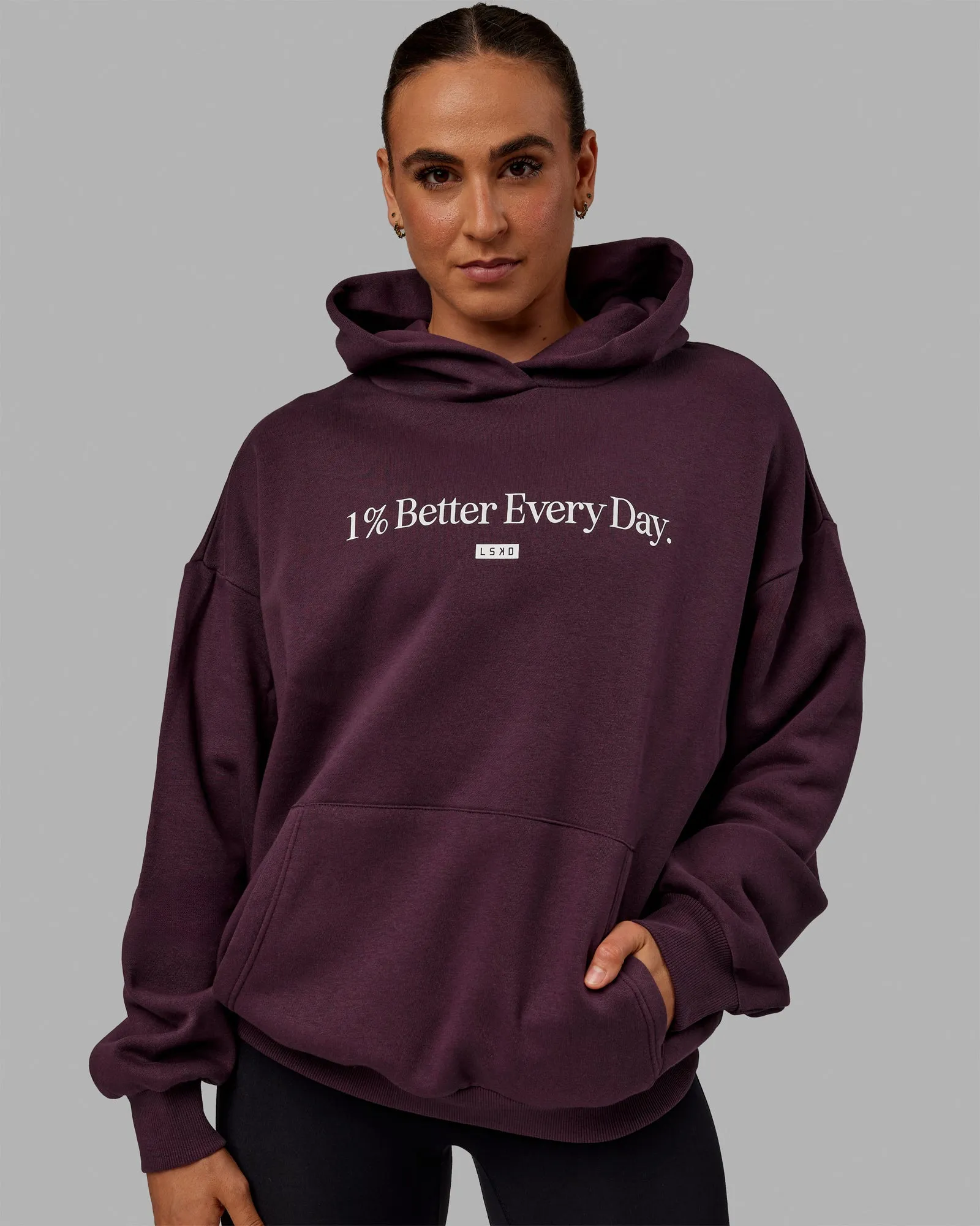 Unisex 1% Better Hoodie Oversize - Midnight Plum sold by LSKD product image thumbnail 5
