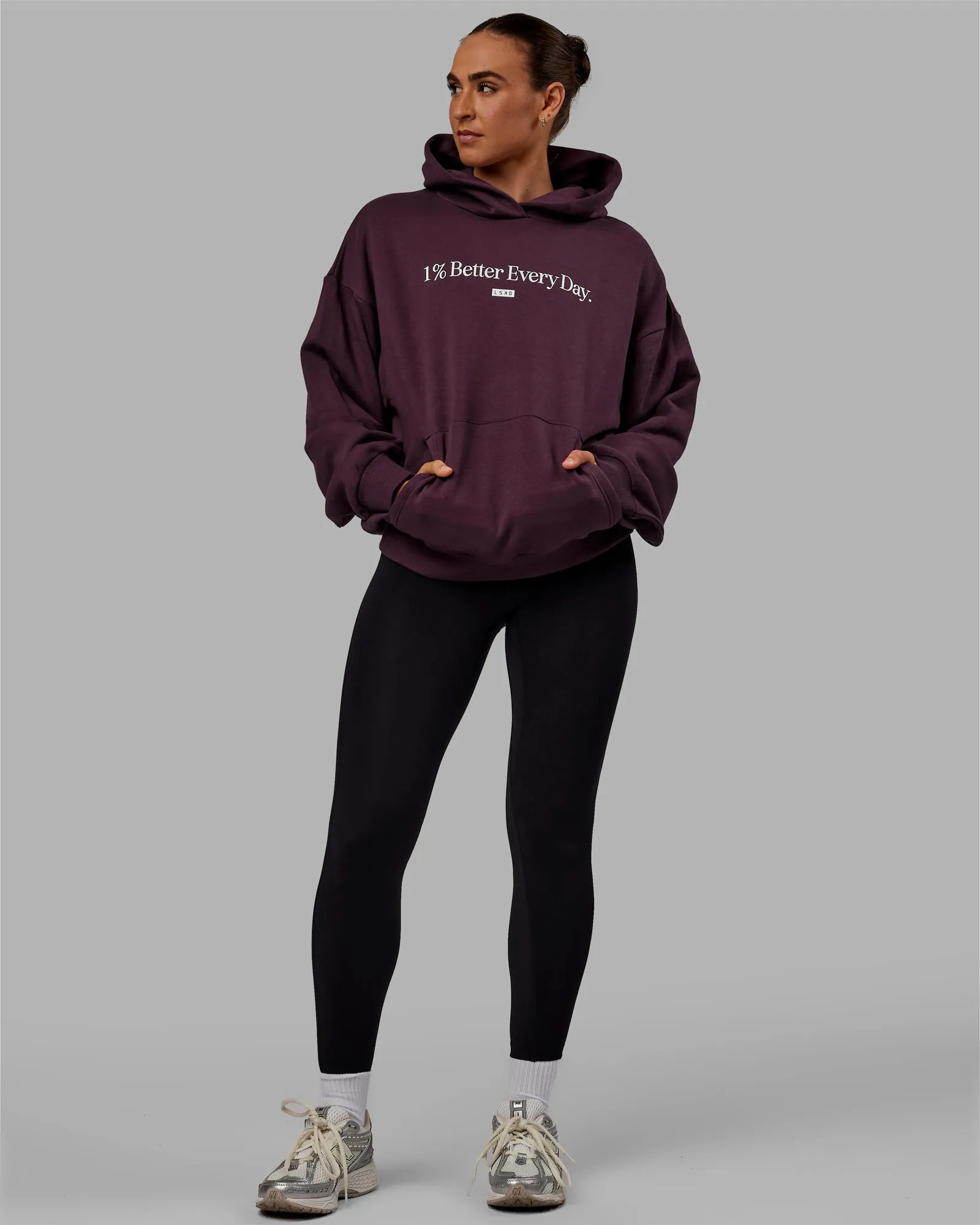 Unisex 1% Better Hoodie Oversize - Midnight Plum sold by LSKD product image thumbnail 3