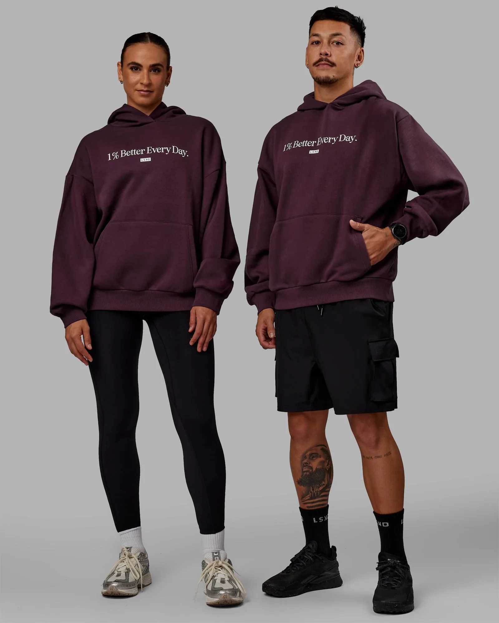 Unisex 1% Better Hoodie Oversize - Midnight Plum sold by LSKD