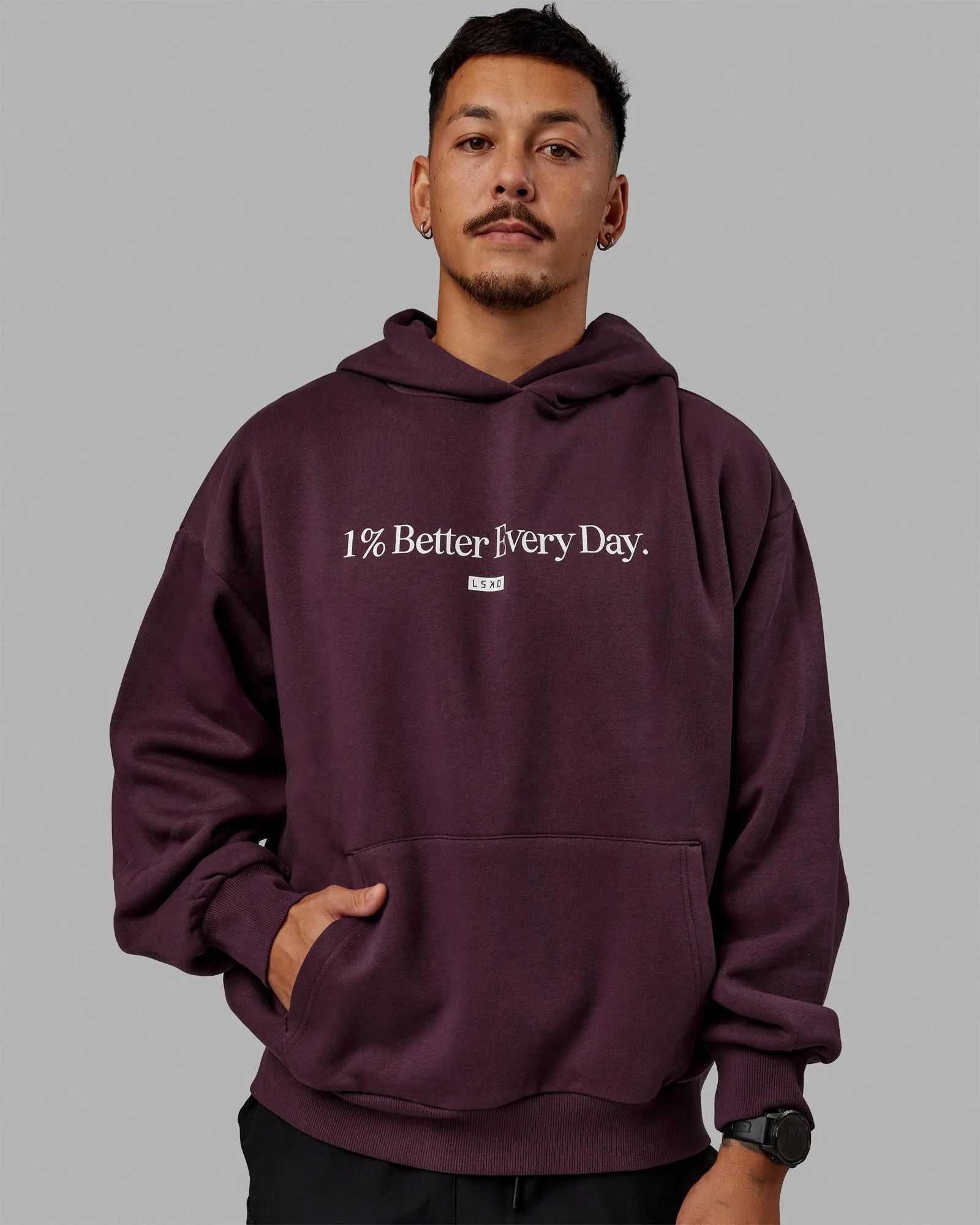 Unisex 1% Better Hoodie Oversize - Midnight Plum sold by LSKD product image thumbnail 2