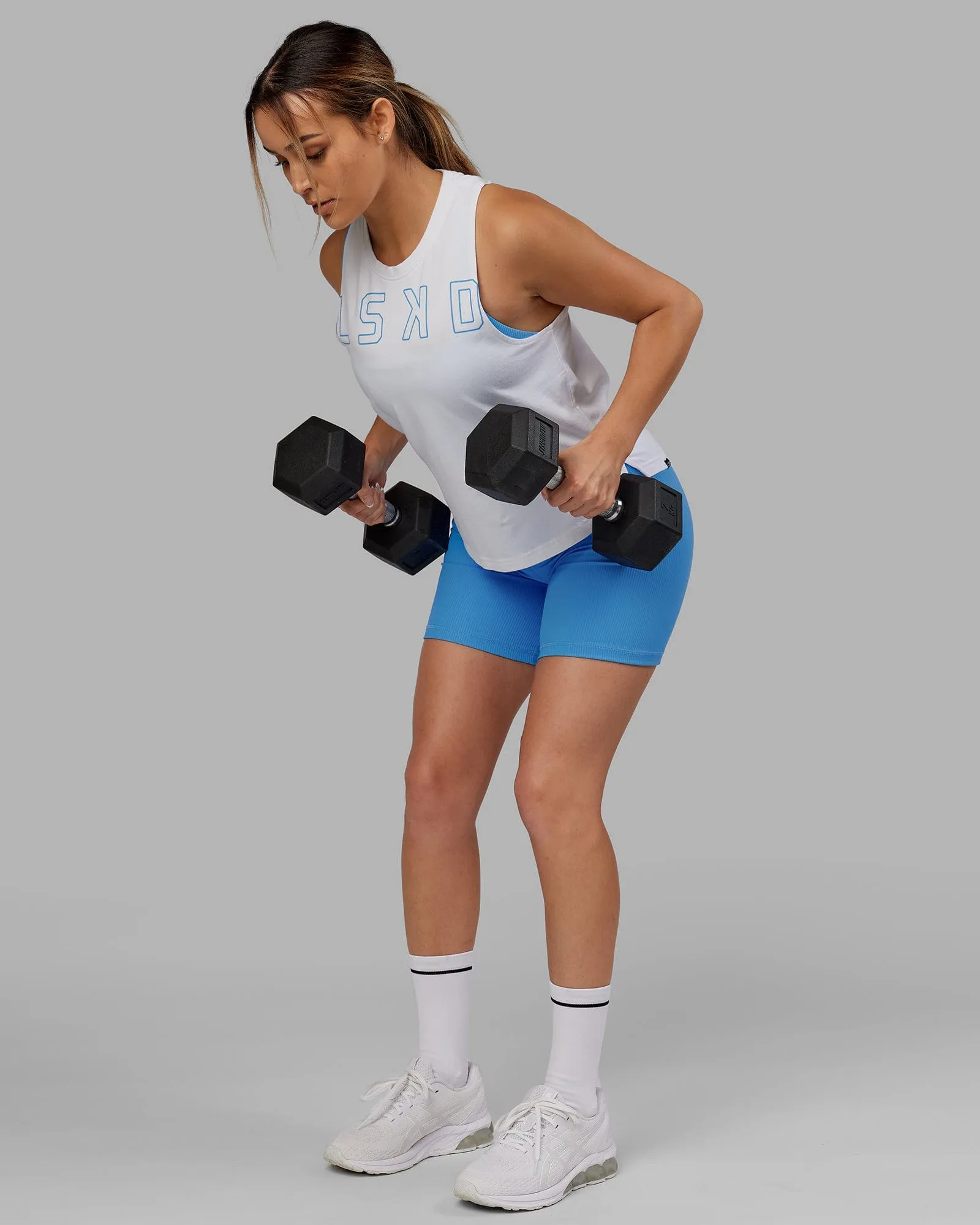 Expand FLXCotton Tank - White-Azure Blue sold by LSKD product image thumbnail 3