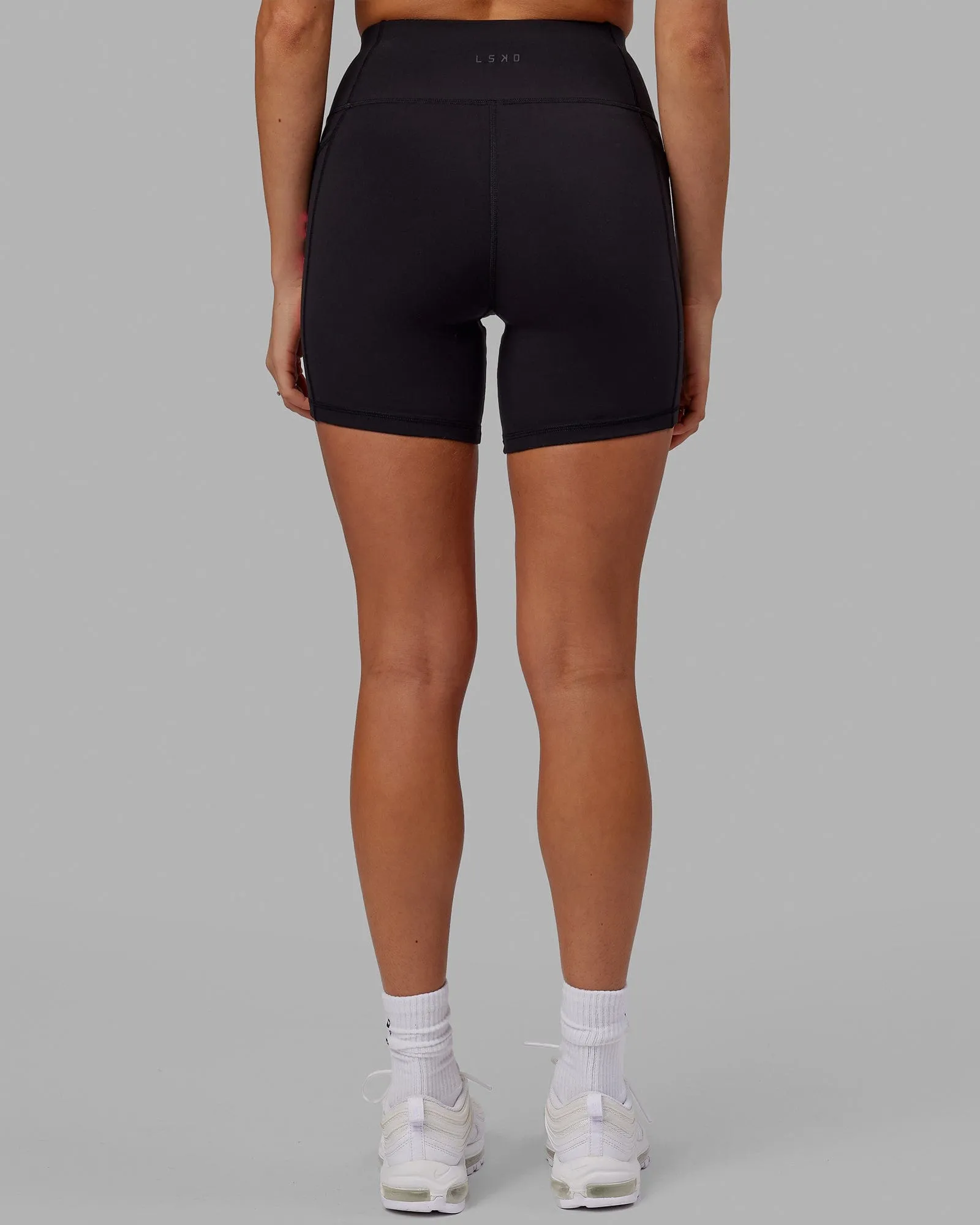 Rep Mid Short Tights - Black-Neon Magenta sold by LSKD product image thumbnail 4