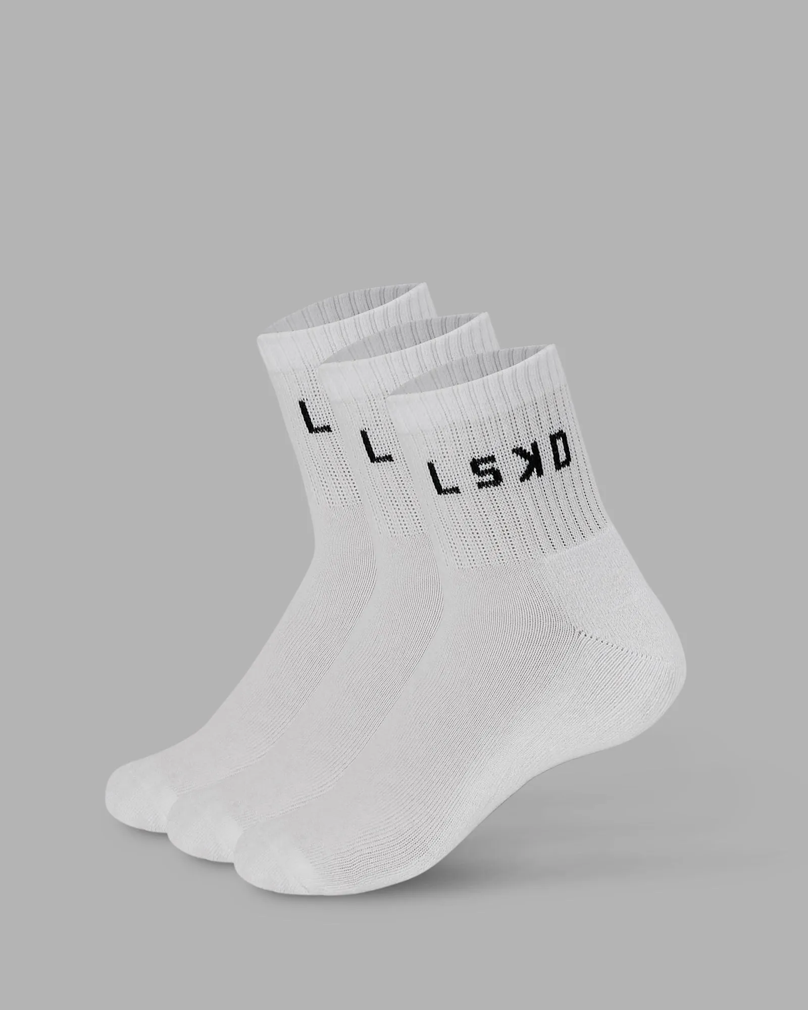 Daily Quarter Sock 3 Pack - White-Black sold by LSKD