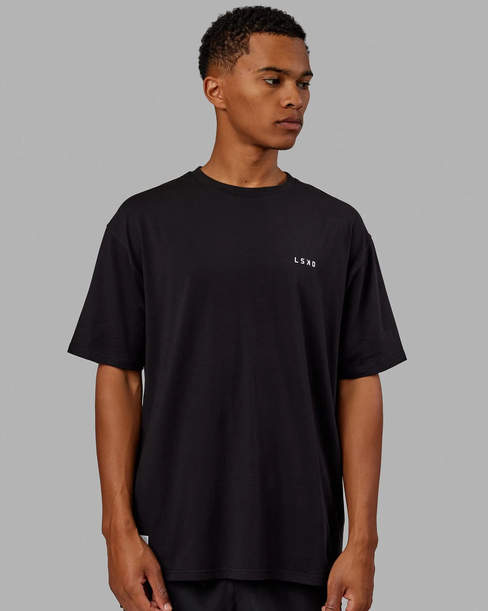 Unisex VS1 FLXCotton Tee Oversize - Black-White sold by LSKD product image thumbnail 5
