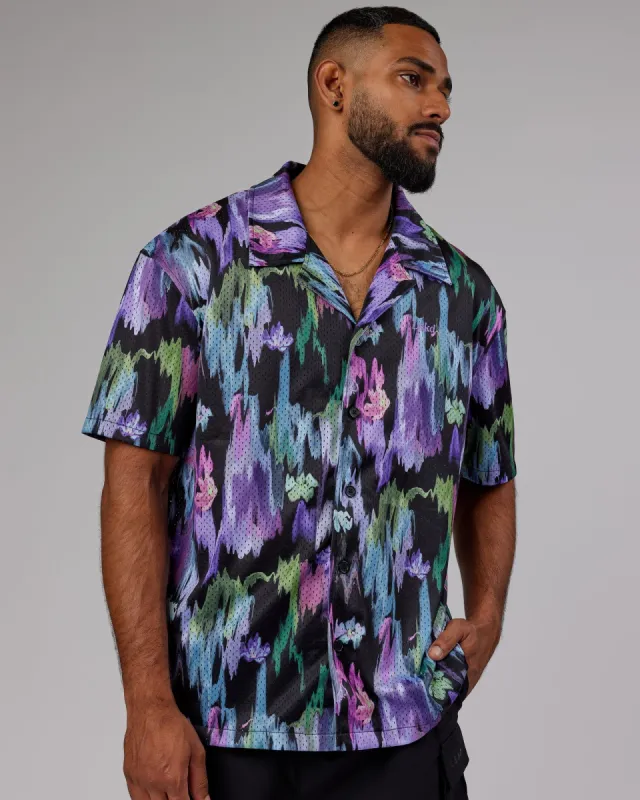 Expression Short Sleeve Mesh Shirt - Hyper Floral Black sold by LSKD
