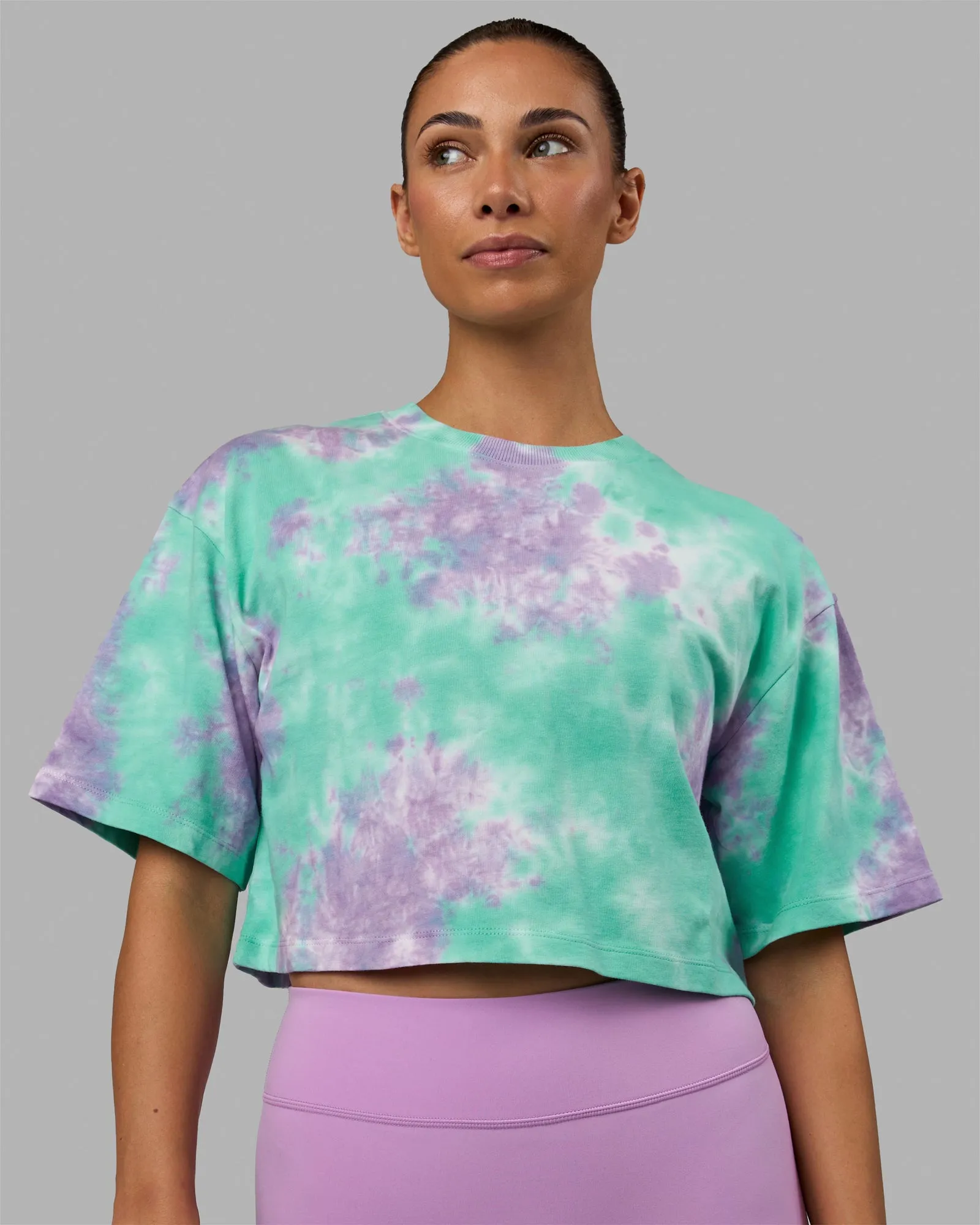 Lifting Club Cropped Heavyweight Tee - Cockatoo-Tie Dye sold by LSKD product image thumbnail 2