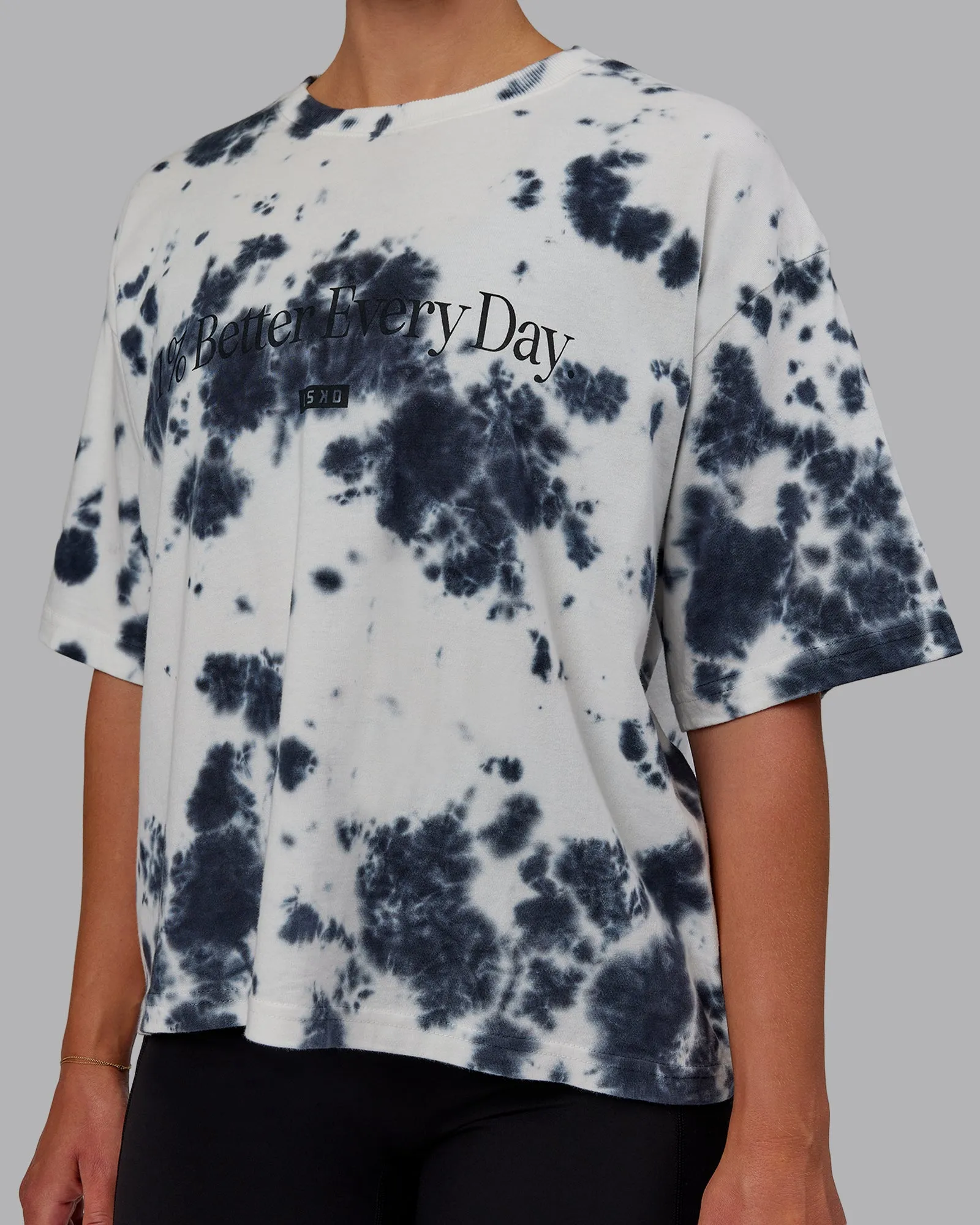 1% Better Heavyweight Cropped Tee - White-Black-Tiedye sold by LSKD product image thumbnail 5