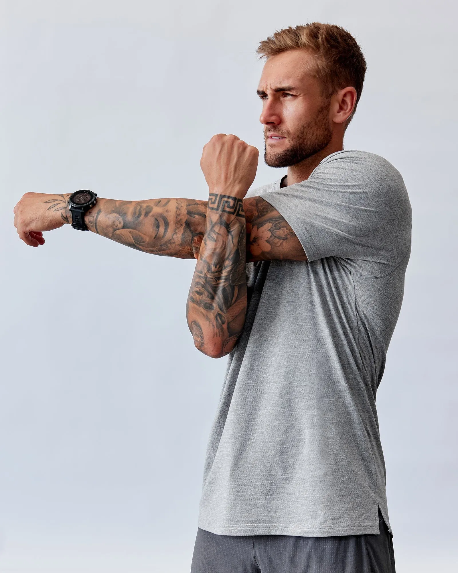 Perform VapourFLX Tee - Lt Grey Marl sold by LSKD product image thumbnail 2