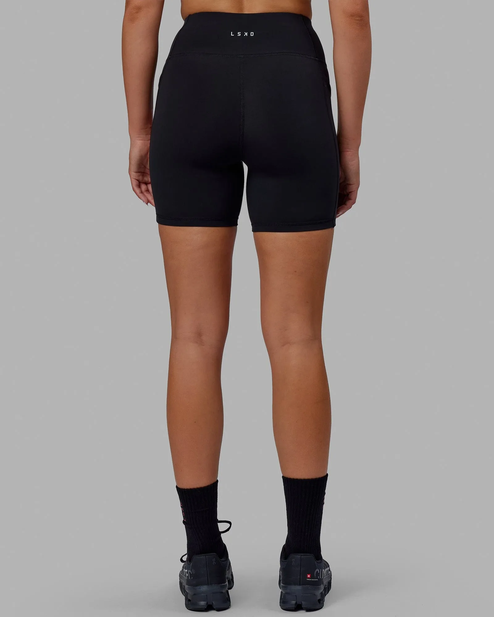 Rep Mid Short Tights - Black-Raspberry sold by LSKD product image thumbnail 4