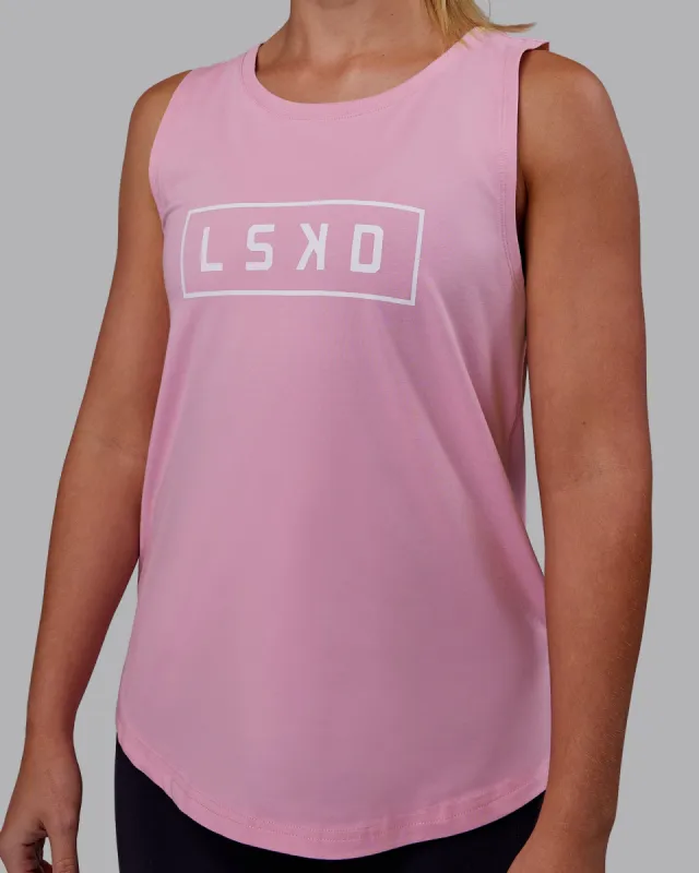 Luna FLXCotton Longline Tank - Bubblegum-White sold by LSKD