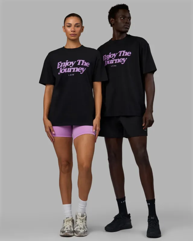 Unisex Enjoy The Journey FLXCotton Tee Oversize - Black-Light Violet sold by LSKD