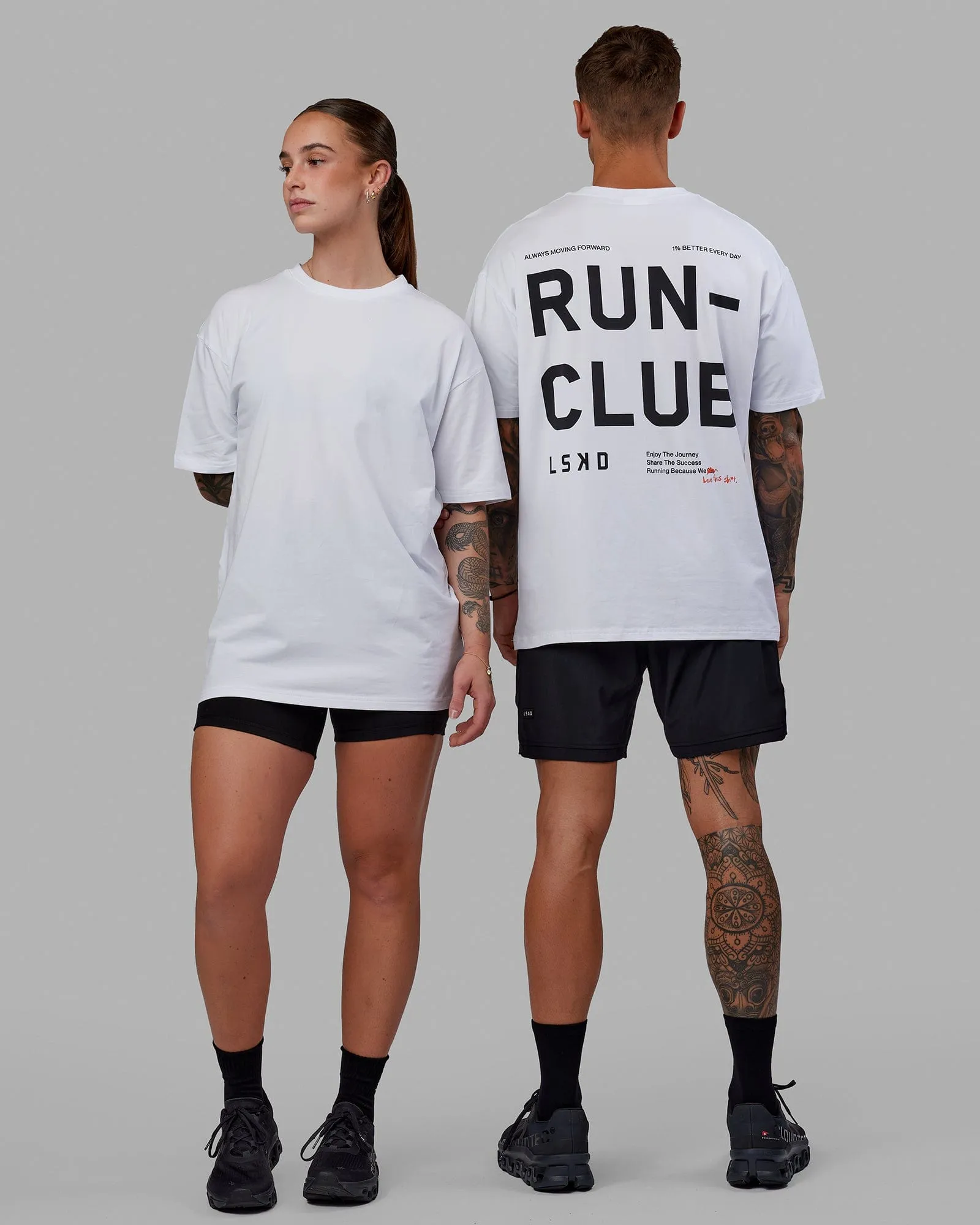 Love The Run FLXCotton Tee Oversize - White-Black sold by LSKD
