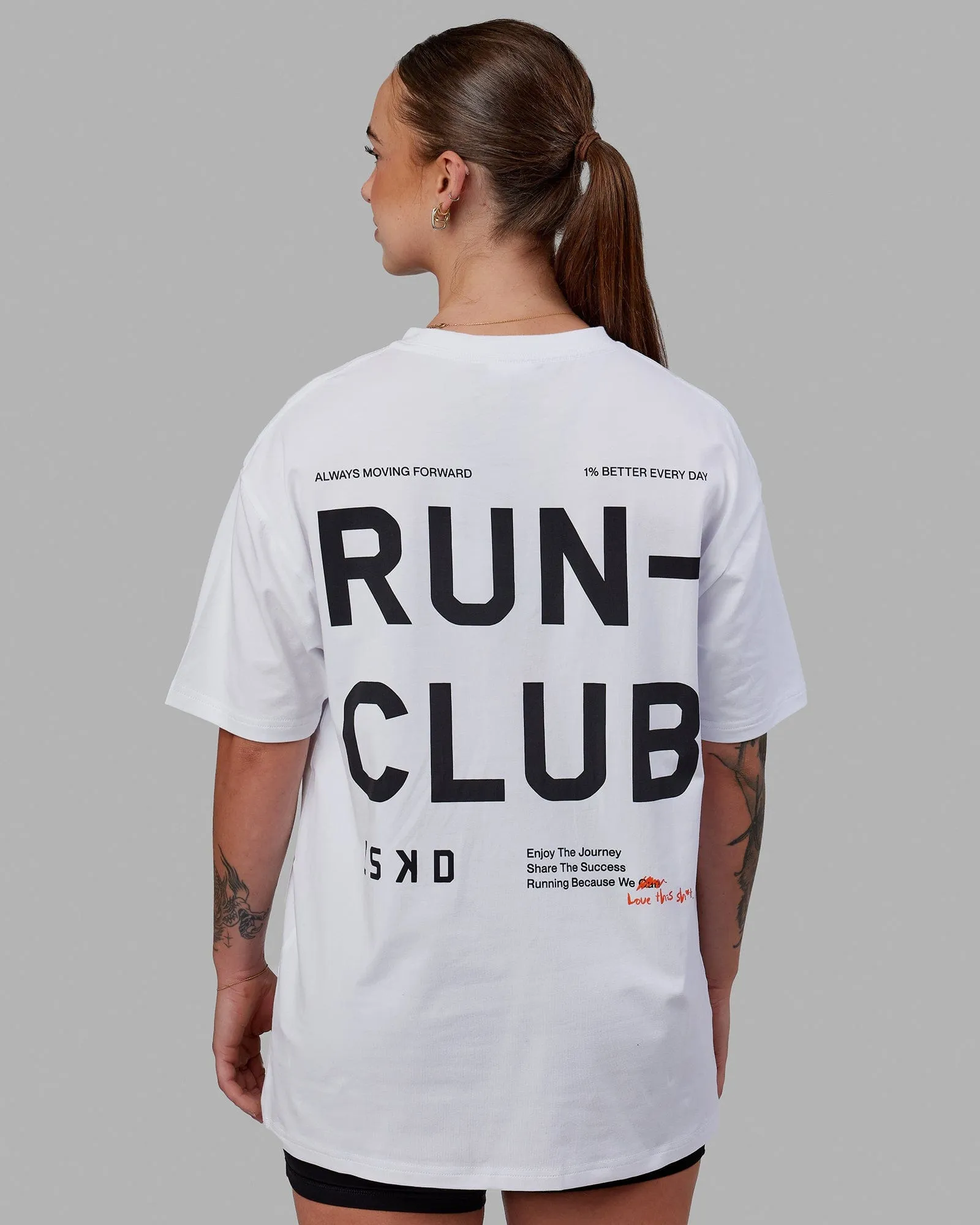 Love The Run FLXCotton Tee Oversize - White-Black sold by LSKD product image thumbnail 3