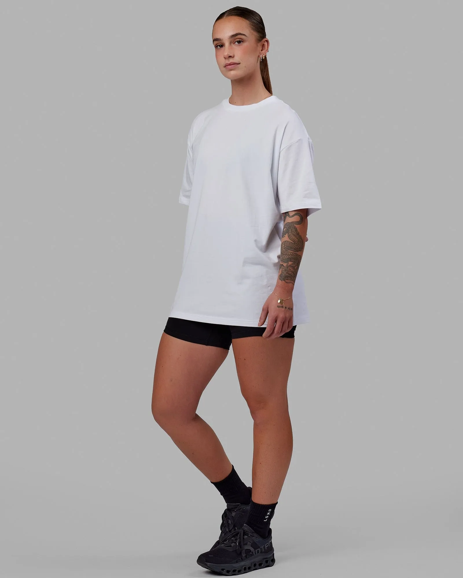 Love The Run FLXCotton Tee Oversize - White-Black sold by LSKD product image thumbnail 4