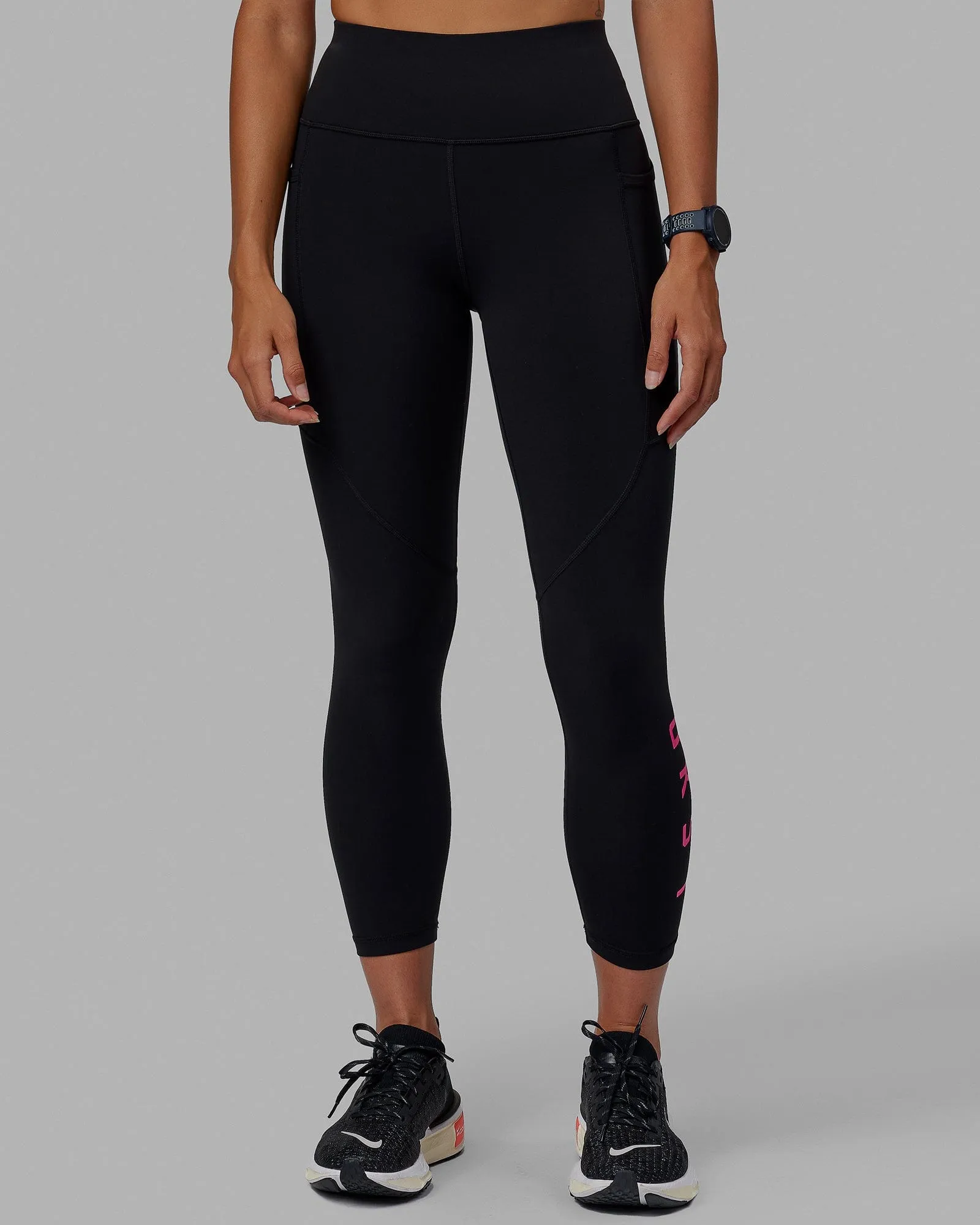 Rep 7/8 Length Tights - Black-Ultra Pink sold by LSKD product image thumbnail 3
