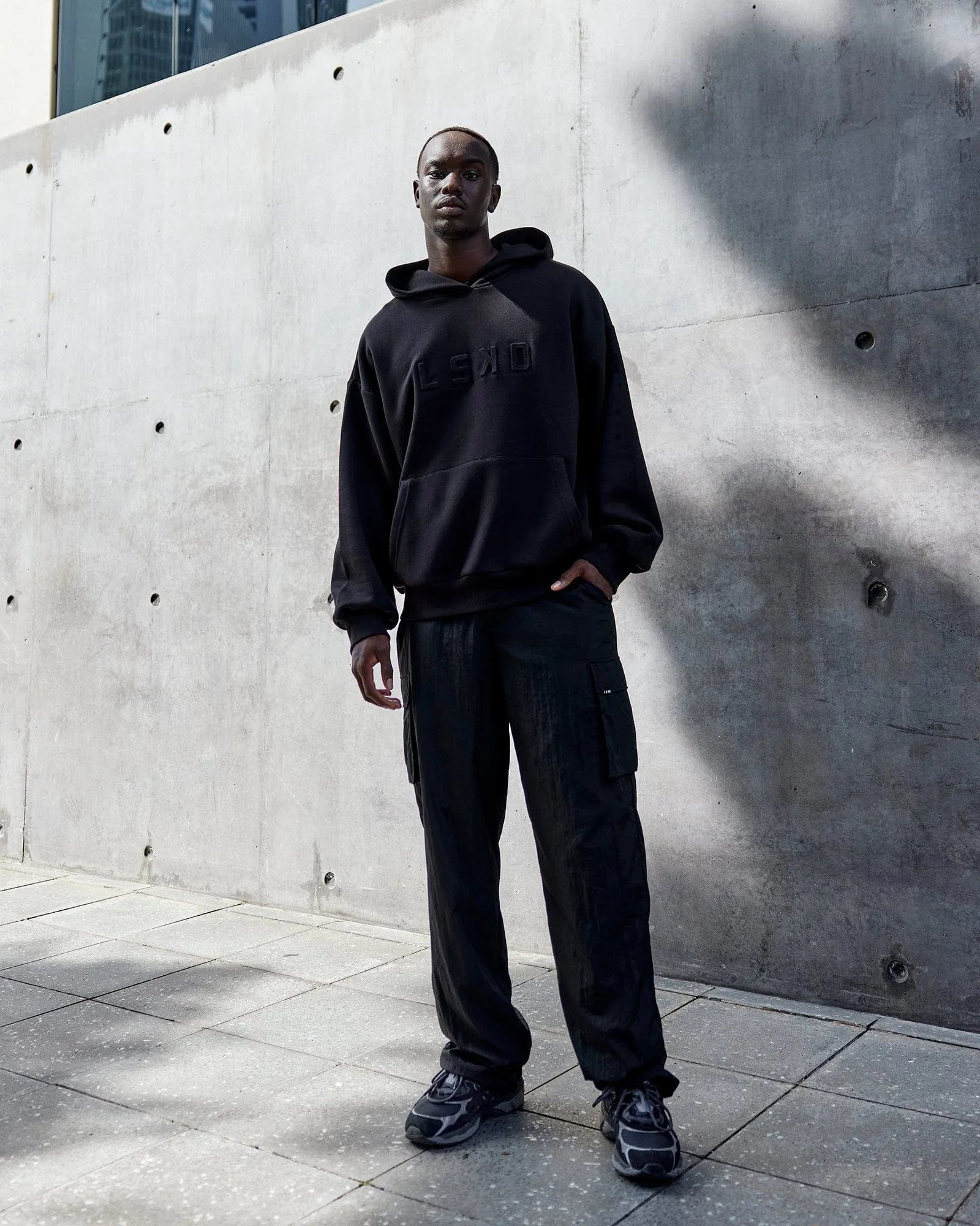 Unisex Stamped Hoodie Oversize - Black sold by LSKD product image thumbnail 5