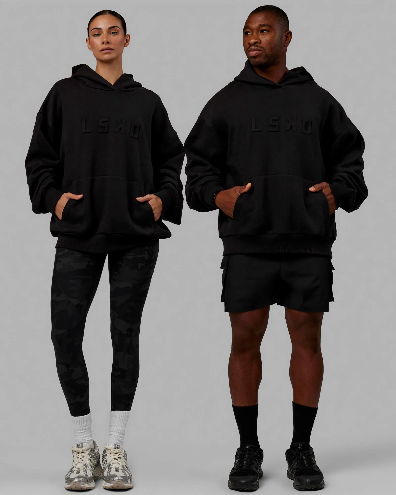 Unisex Stamped Hoodie Oversize - Black sold by LSKD product image thumbnail 2