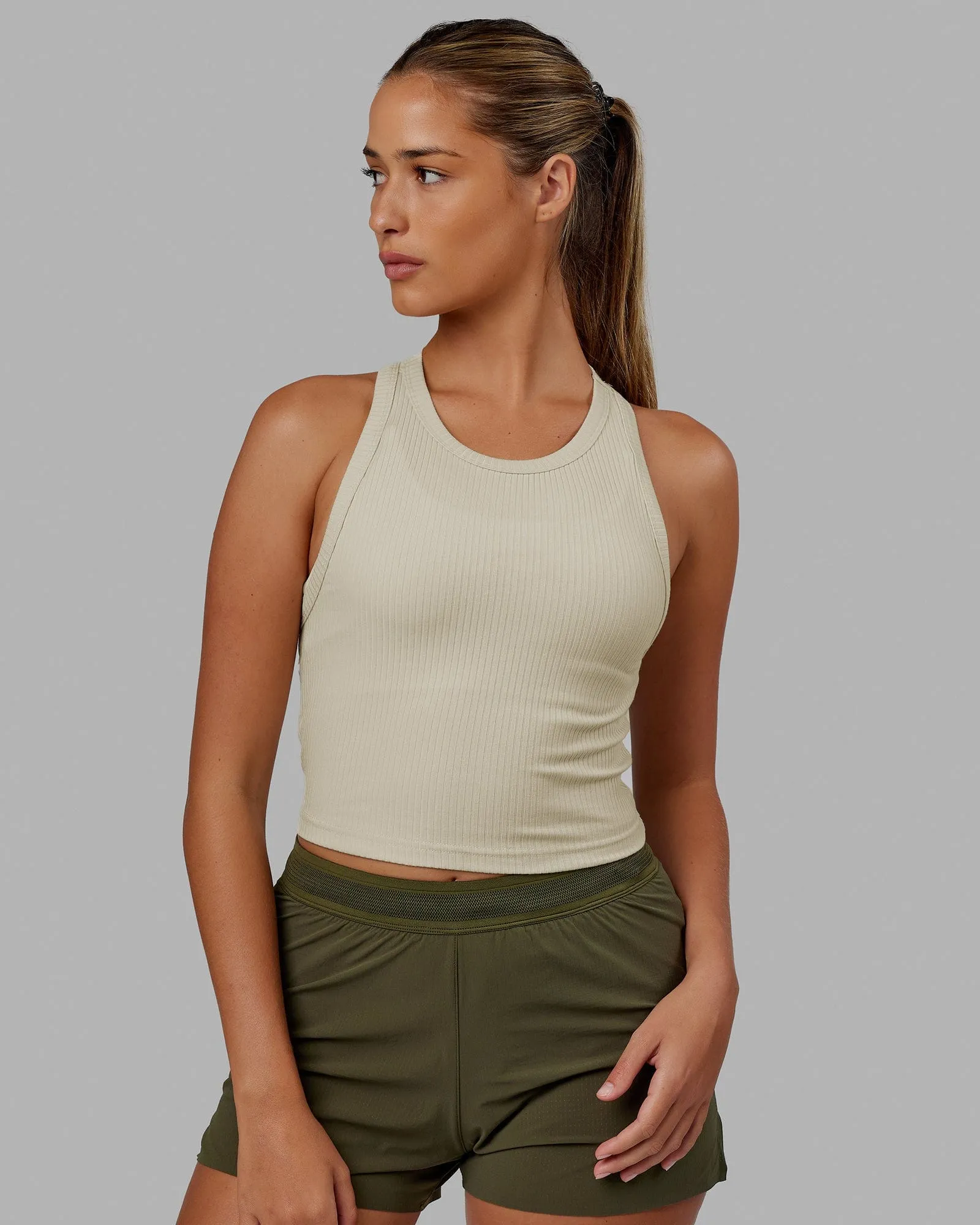Squad Ribbed Tank - Bone sold by LSKD