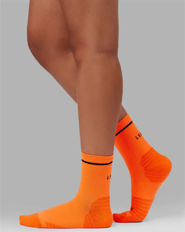 Fast Performance Quarter Socks - Neon Orange-Black sold by LSKD