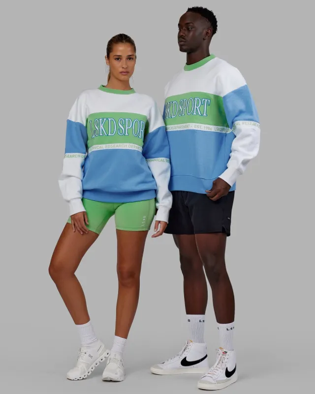 Unisex Sportif Sweater Oversize - Azure Blue-Apple Mint sold by LSKD