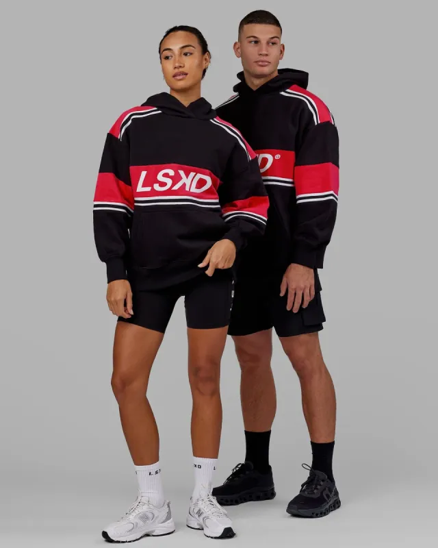 Unisex A-Team Hoodie Oversize - Black-Scarlet sold by LSKD