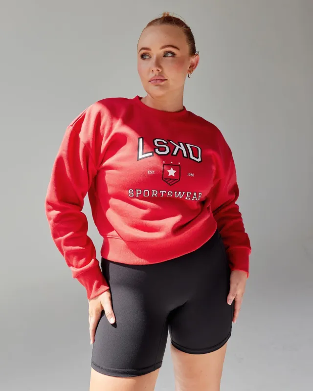 Sports Dept. Cropped Sweater - Scarlet sold by LSKD