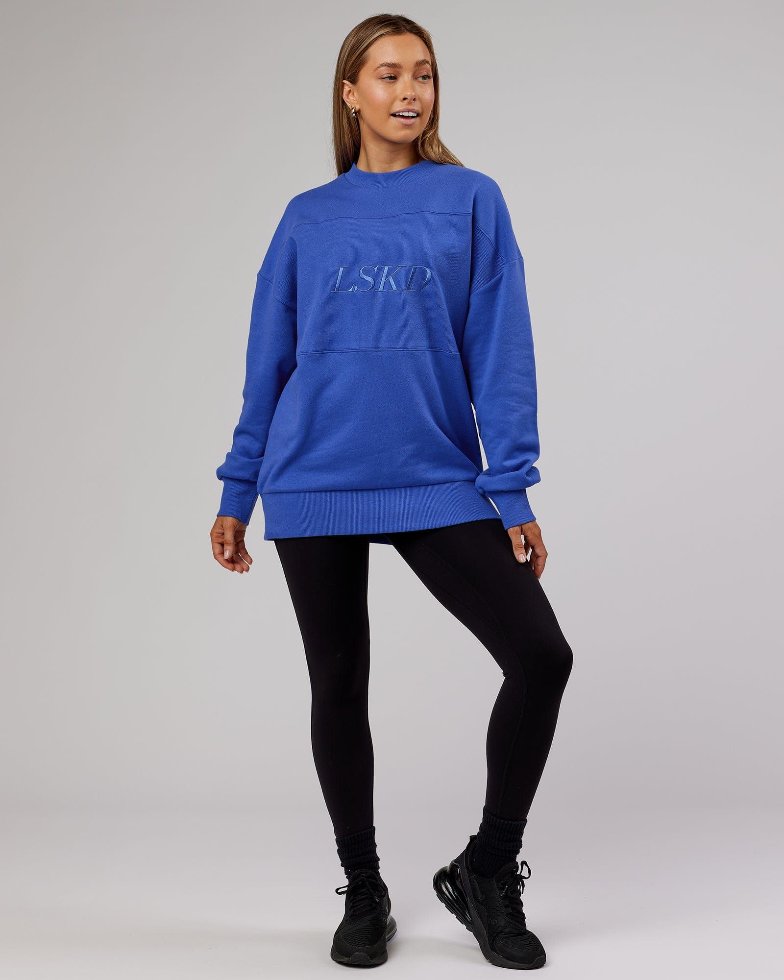 Unisex Off Duty Sweater Oversize - Power-Cobalt sold by LSKD product image thumbnail 3