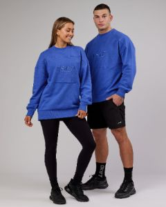 Unisex Off Duty Sweater Oversize - Power-Cobalt sold by LSKD