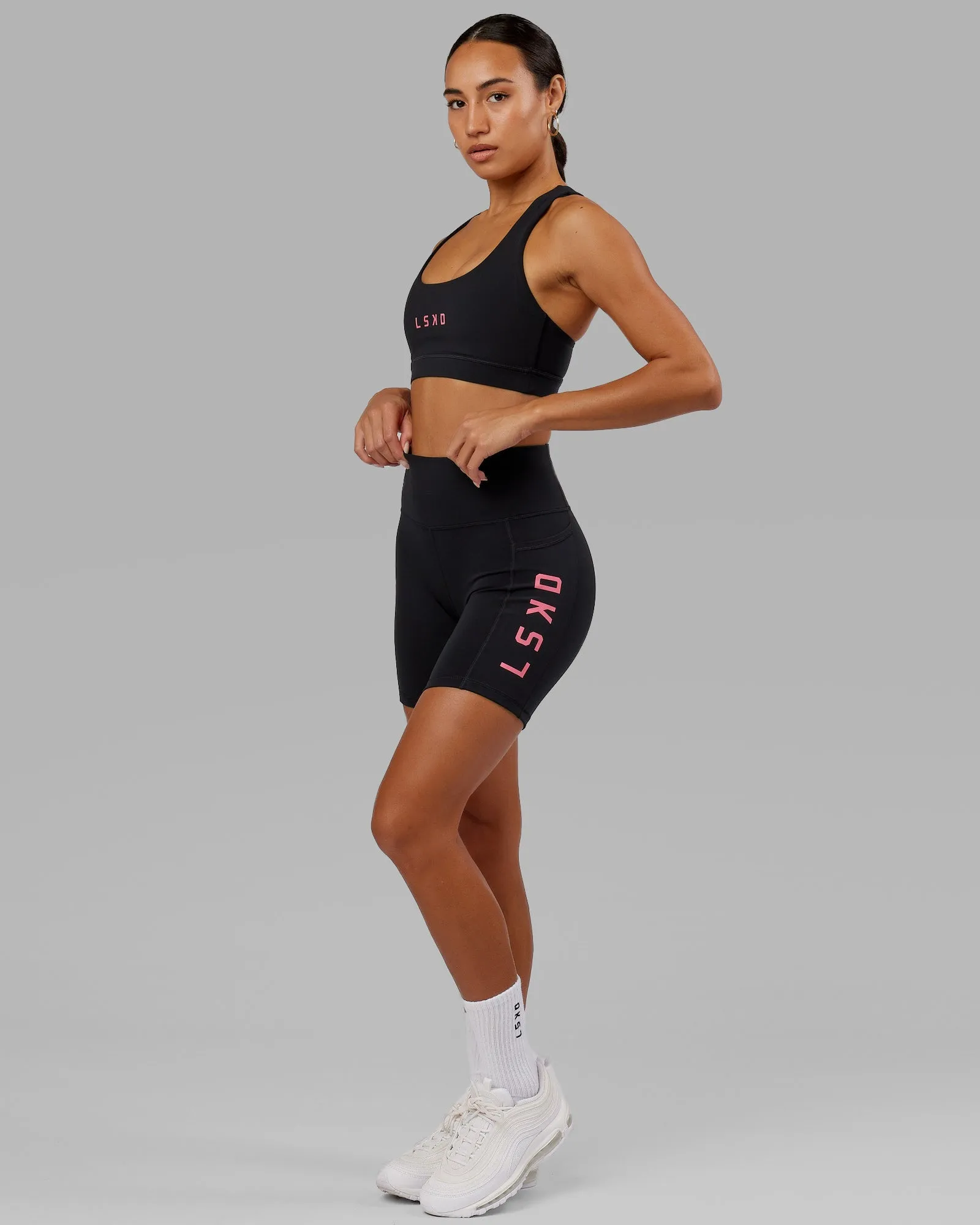 Rep Mid Short Tights - Black-Flamingo sold by LSKD