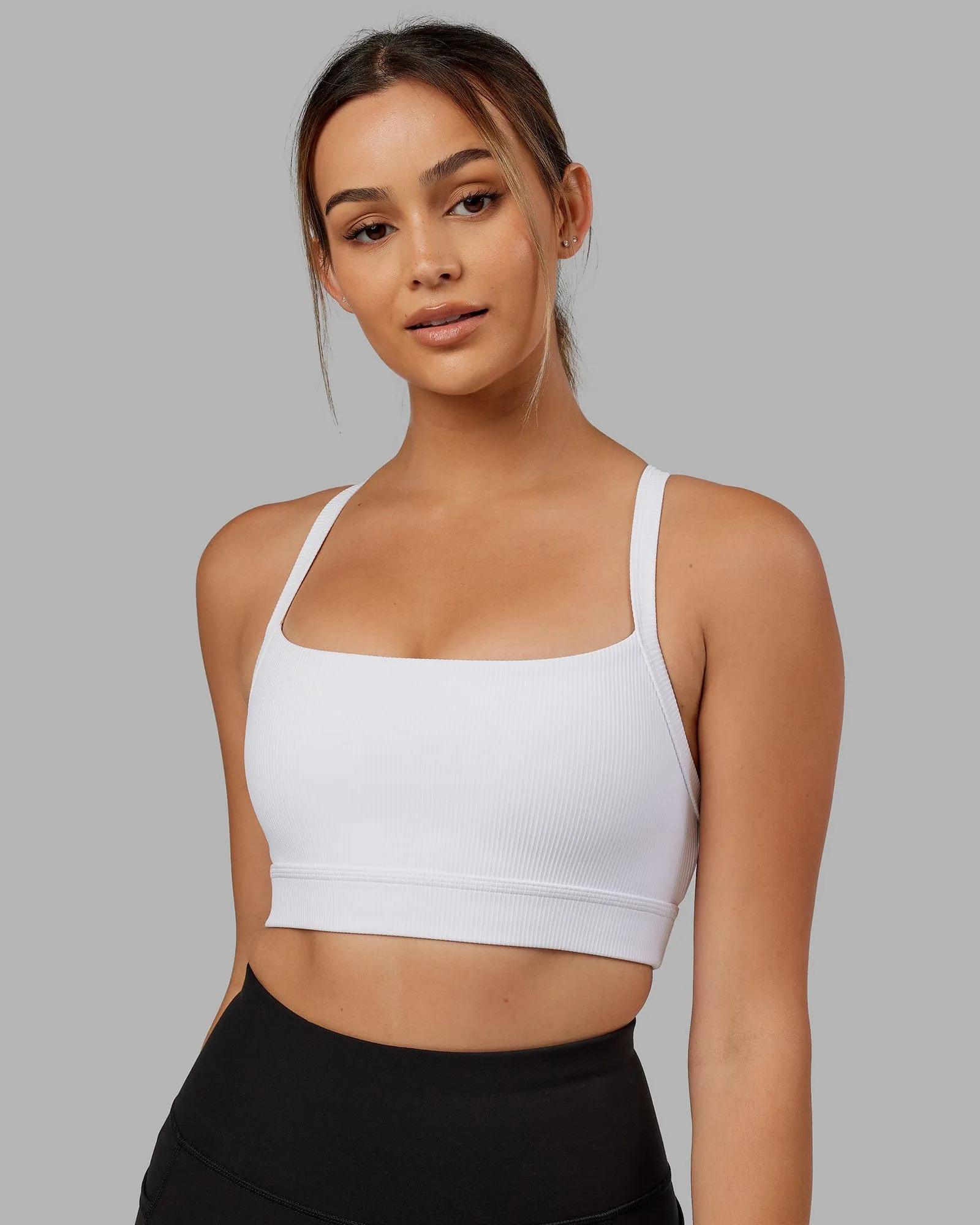 Momentum Ribbed Sports Bra - White sold by LSKD product image thumbnail 4