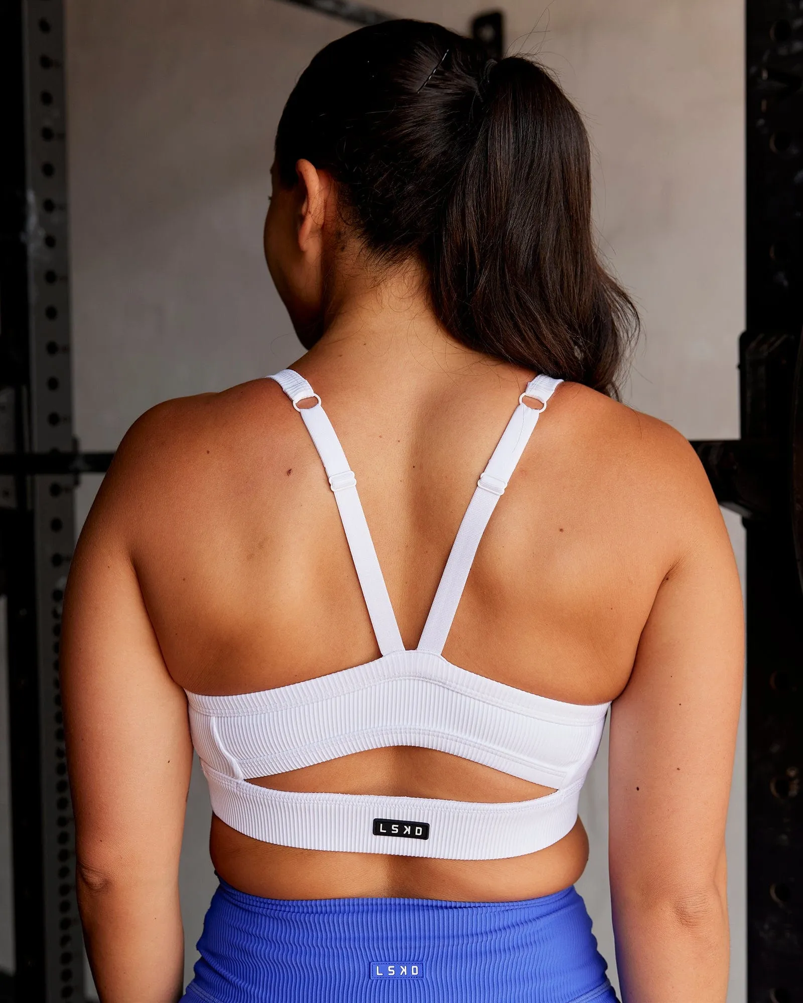 Momentum Ribbed Sports Bra - White sold by LSKD product image thumbnail 2