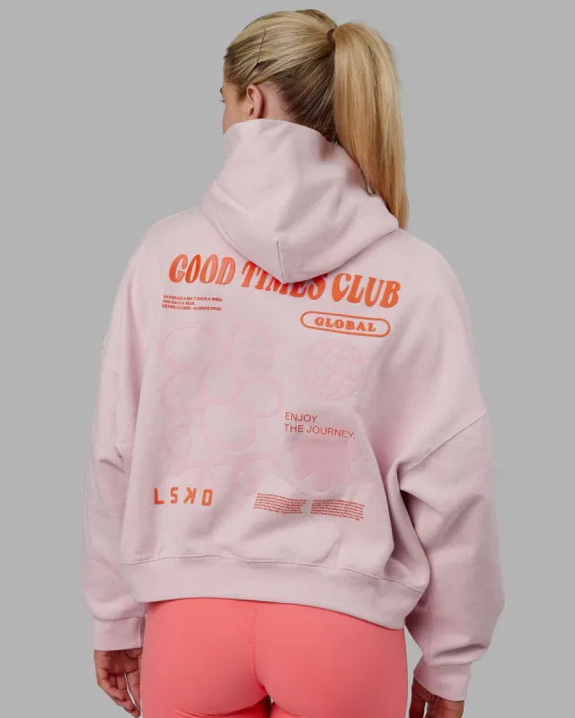 Good Times Global Heavyweight Hoodie - Marshmallow-Orange sold by LSKD