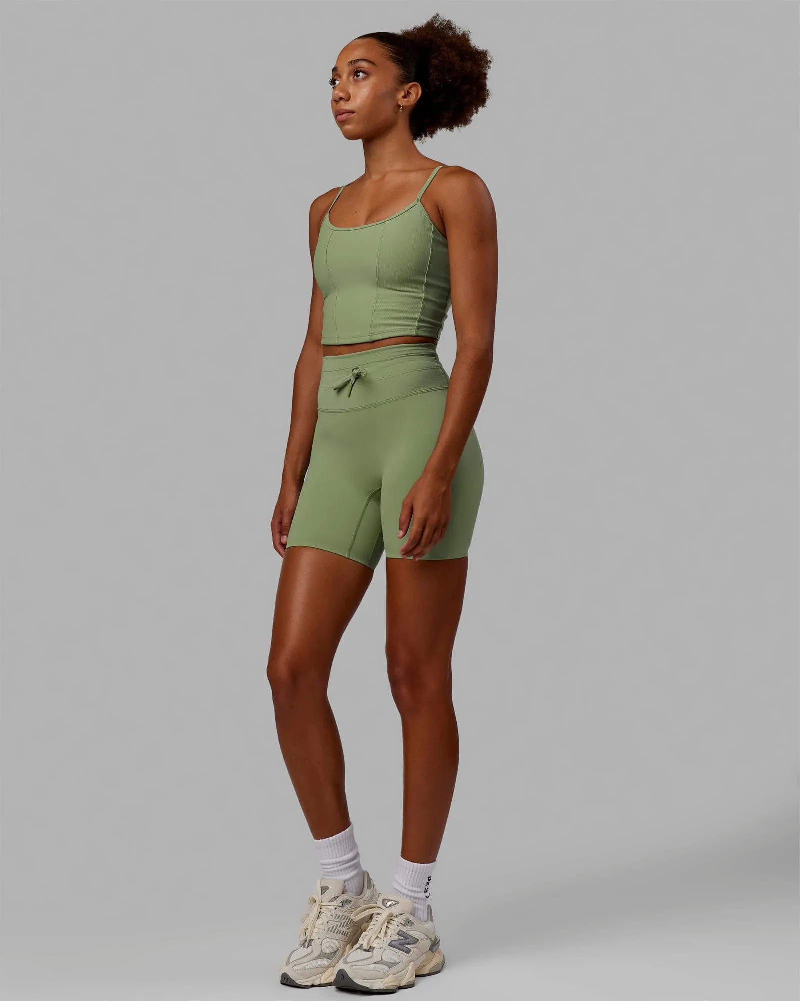 Resistance Ribbed Shelf Bra Performance Tank - Bayleaf sold by LSKD product image thumbnail 3