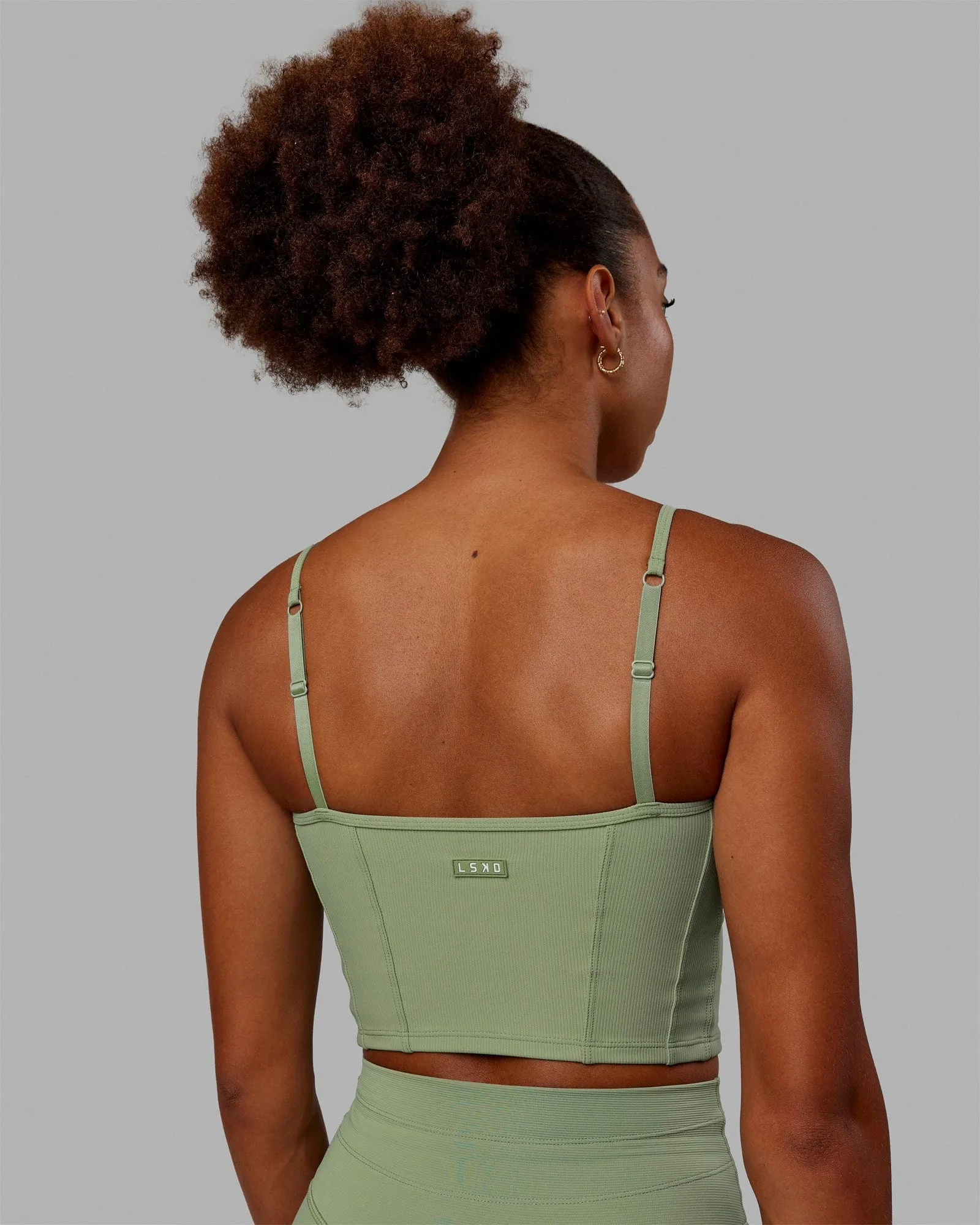 Resistance Ribbed Shelf Bra Performance Tank - Bayleaf sold by LSKD product image thumbnail 5