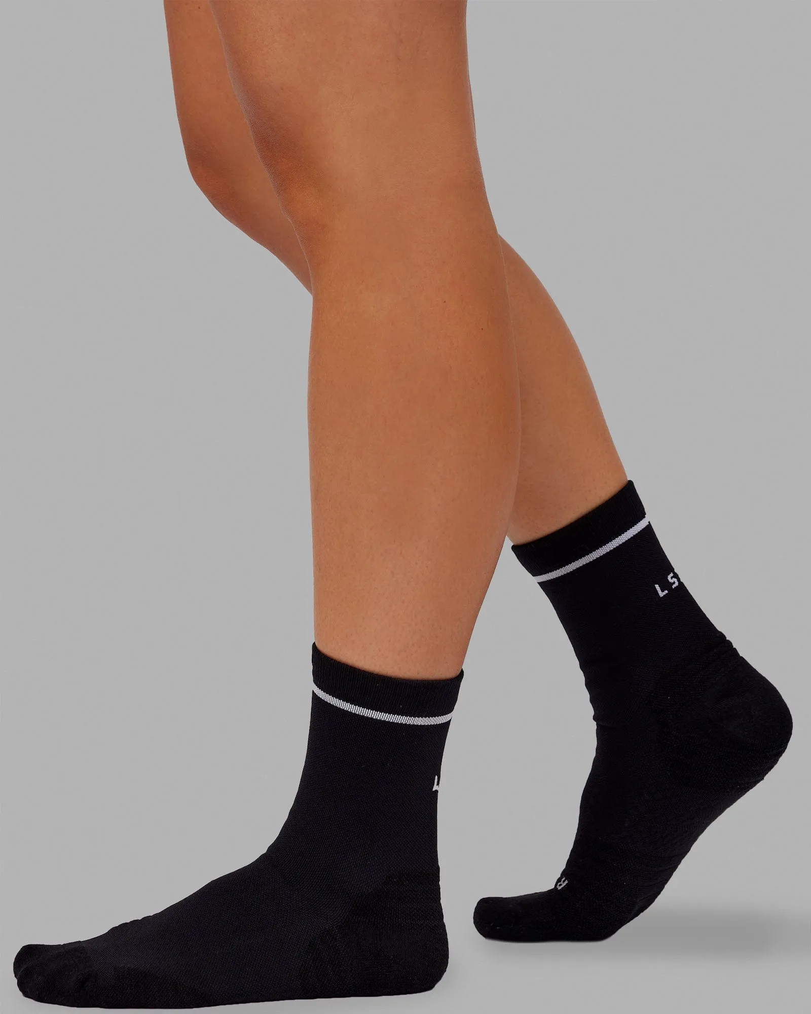 Fast Performance Quarter Socks - Black-White sold by LSKD