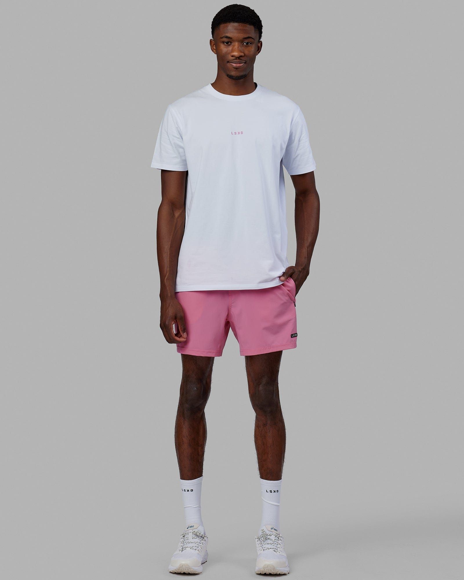 Base FLXCotton Tee - White-Pink Rose sold by LSKD product image thumbnail 4