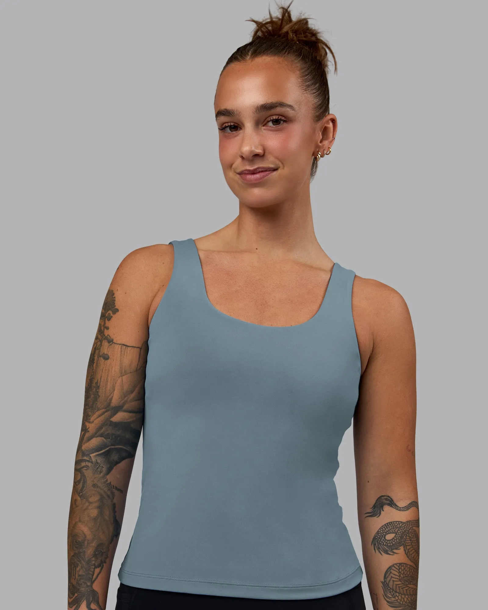 Staple Active Shelf Bra Tank - Elemental Blue sold by LSKD