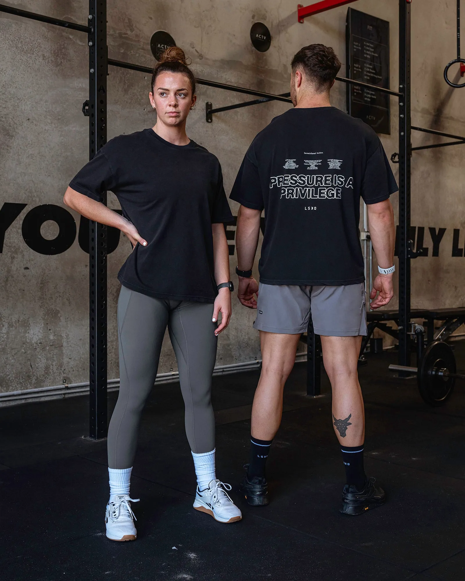 Pressure Washed Heavyweight Oversize Tee - Black-White sold by LSKD