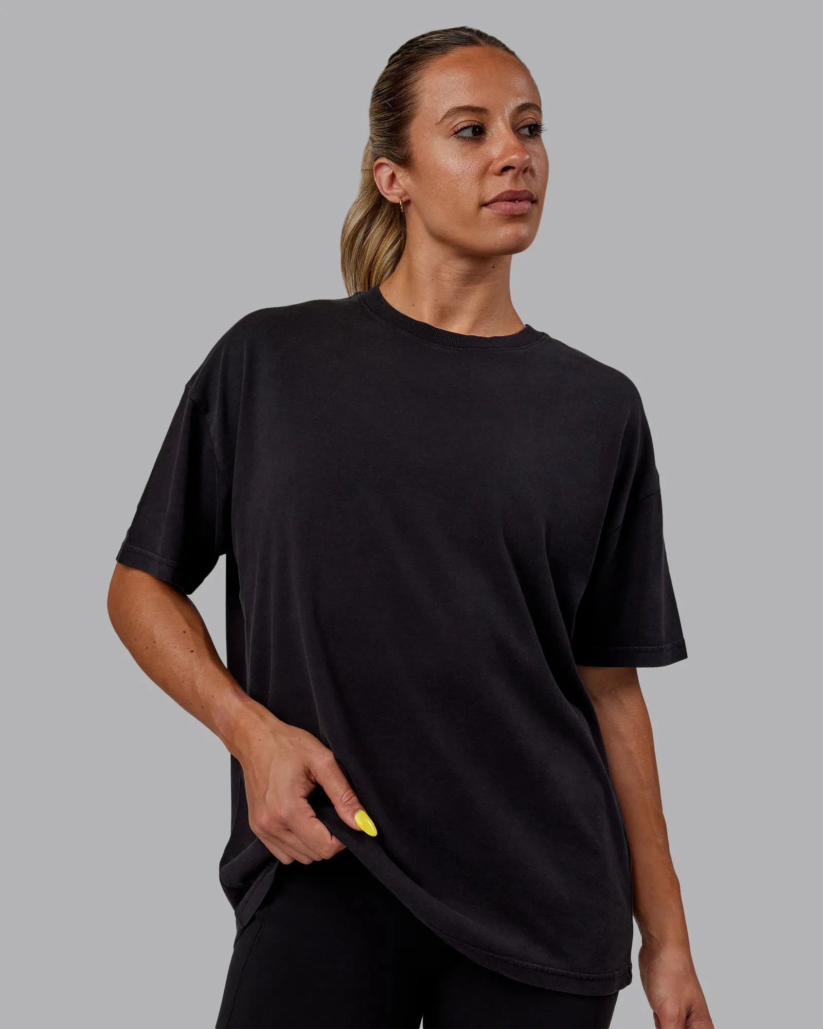 Pressure Washed Heavyweight Oversize Tee - Black-White sold by LSKD product image thumbnail 4