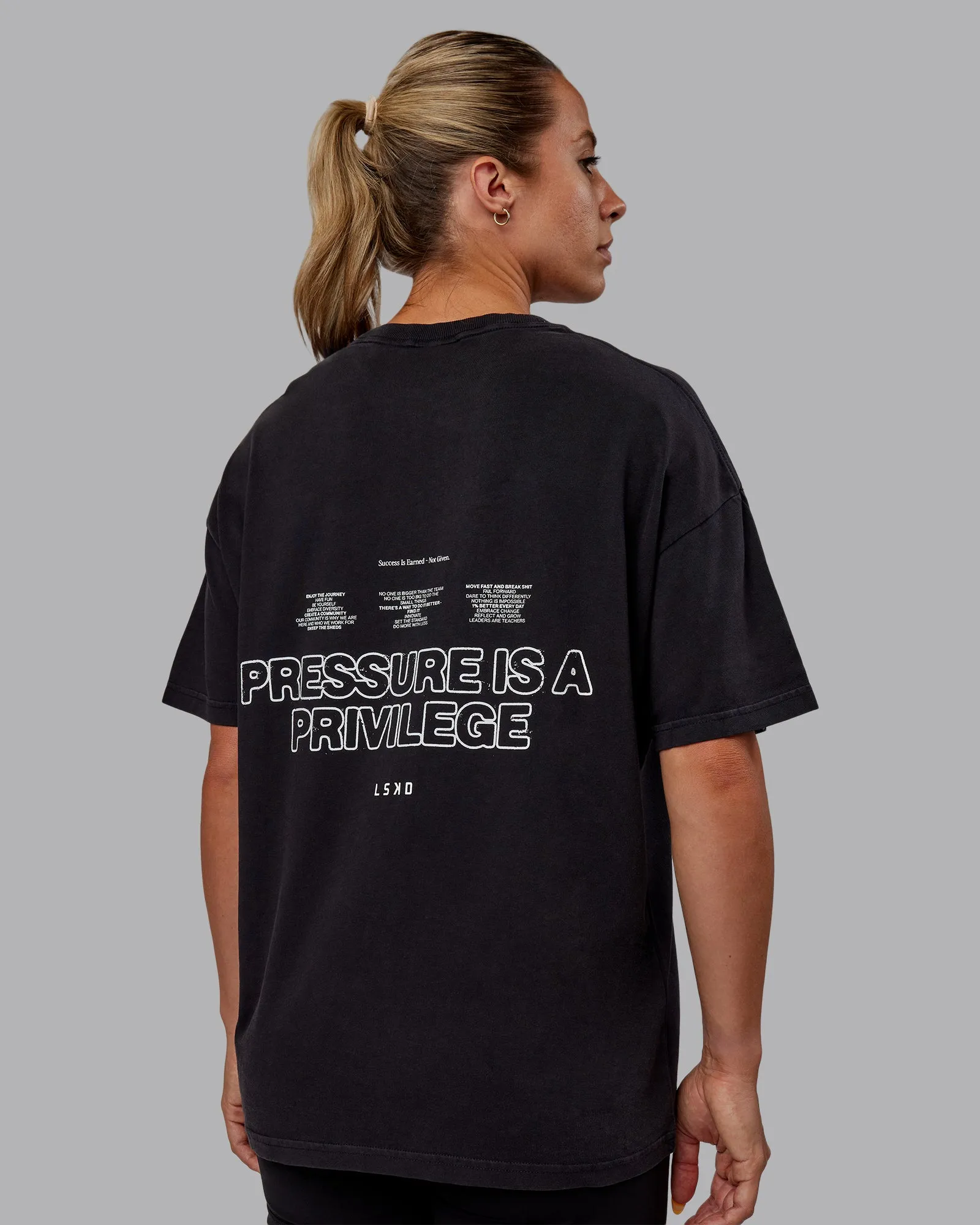 Pressure Washed Heavyweight Oversize Tee - Black-White sold by LSKD product image thumbnail 2