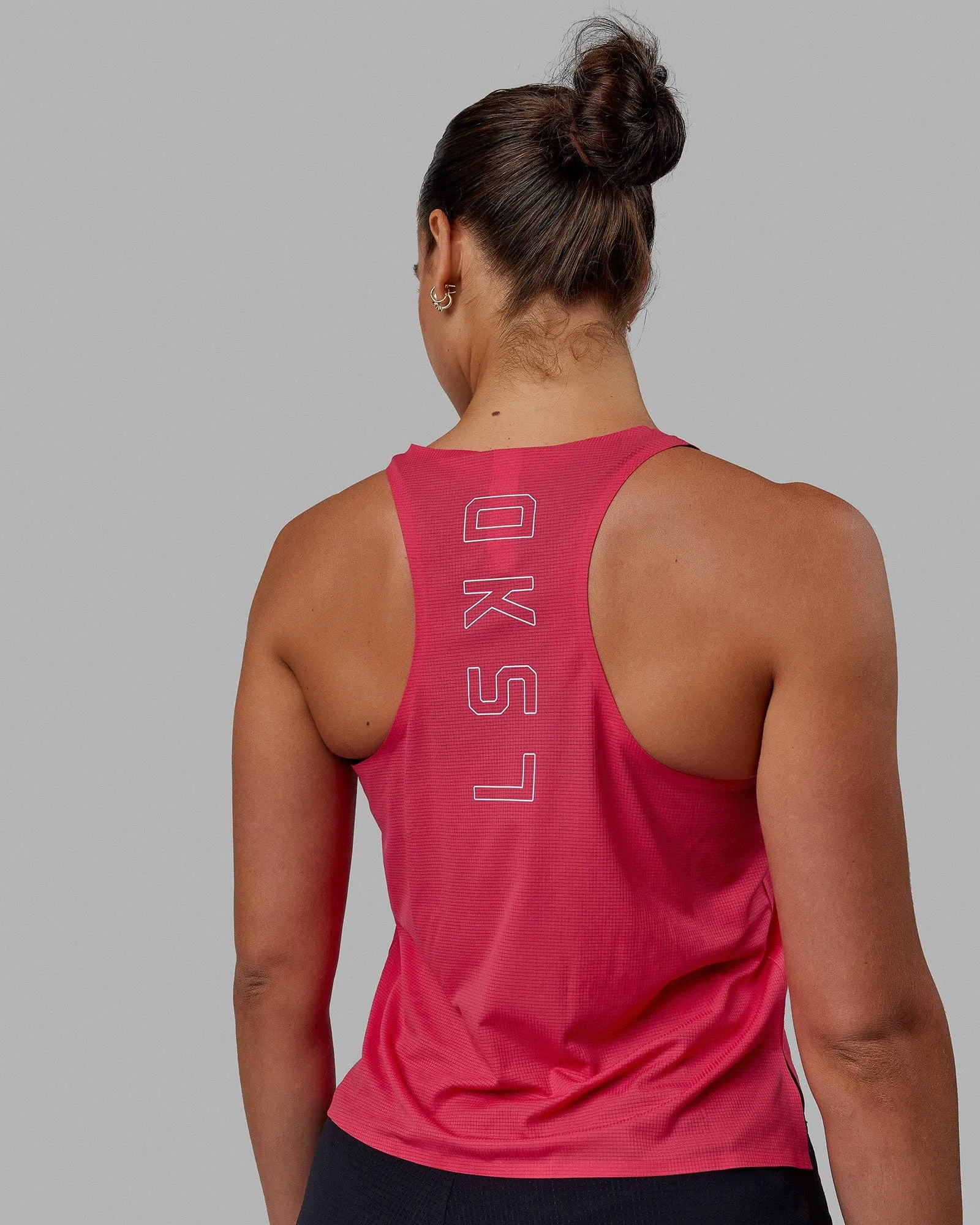 Race Day Performance Tank - Raspberry-White sold by LSKD product image thumbnail 5
