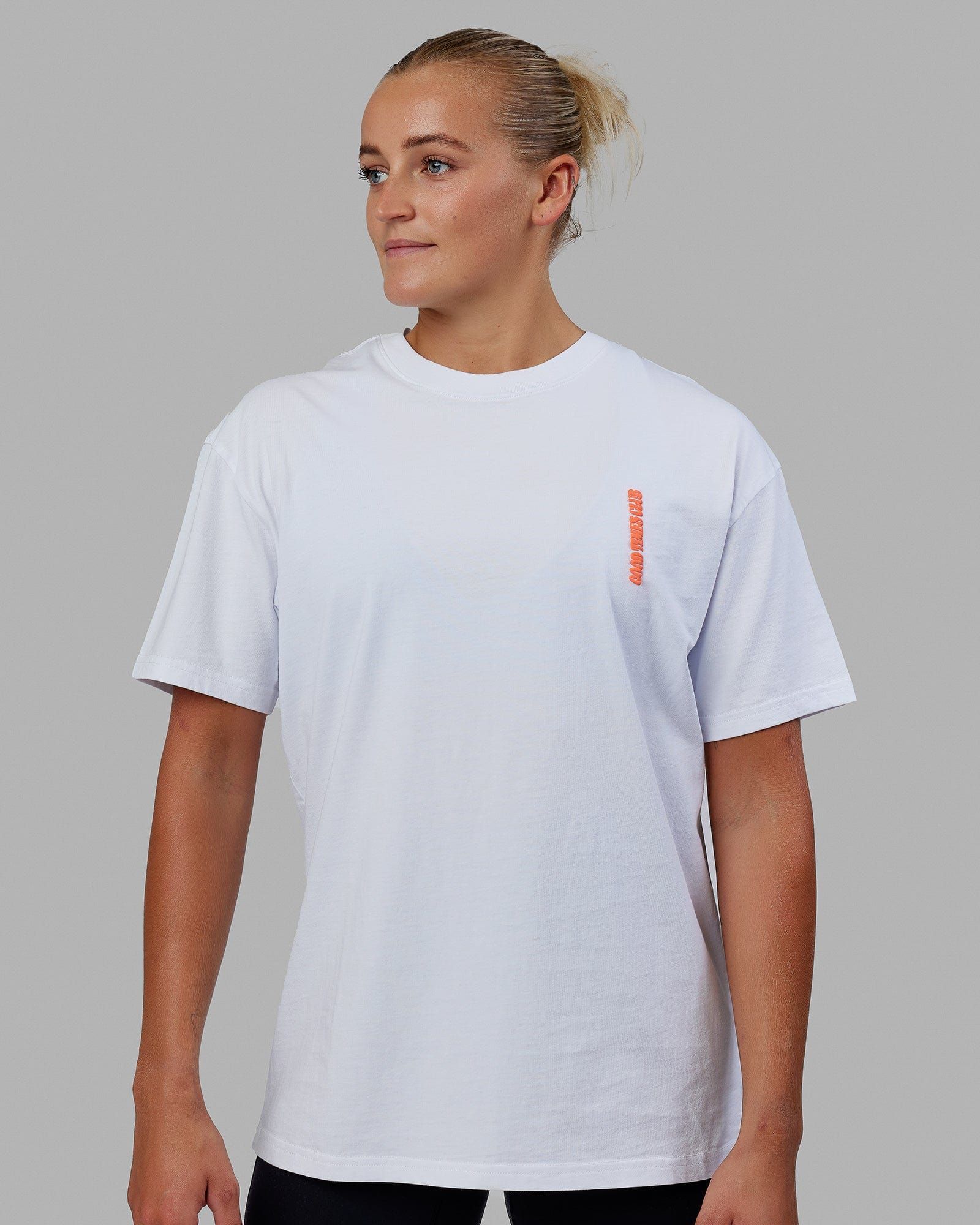 Unisex Good Times Global Heavyweight Tee Oversize - White-Red-Purple sold by LSKD product image thumbnail 3